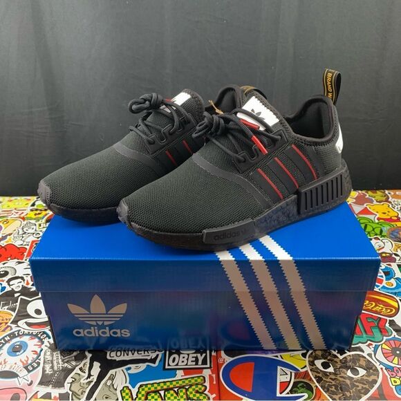 Adidas NMD R1 Red Line Size 5y / 6.5 Women's - Picture 1 of 14
